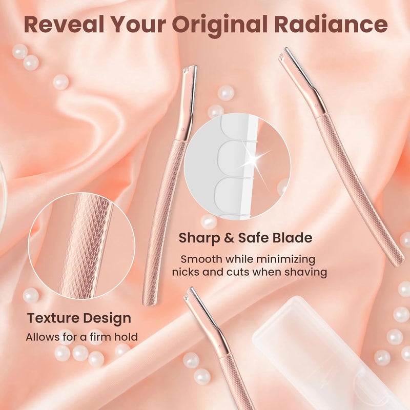 AIBRIT Dermaplaning Tool for Face, Dermaplane Razor for Peach Fuzz with Metal Grip, Professional Eyebrow Razor for Women, Facial Razor for Women Silver (12 Replaceable Blades) - Image 2